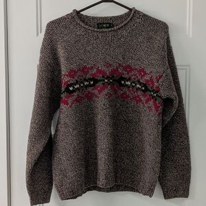 Vintage J.Crew Wool Fair Isle Sweater Size Small Cabin Grandpa Core Knit